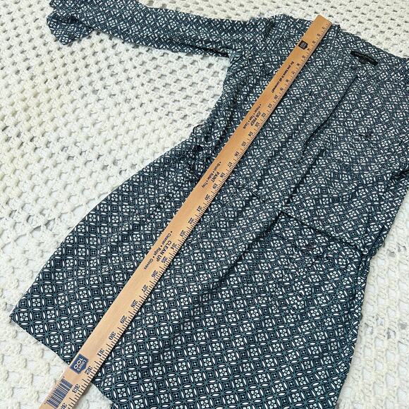 Banana Republic Academia Print Shirtdress Geometric Pattern Long Sleeve Womens 4 - Picture 4 of 10